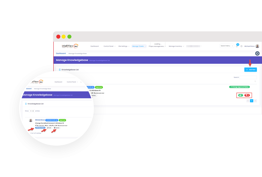 Manage knowledge base Manage knowledge base
